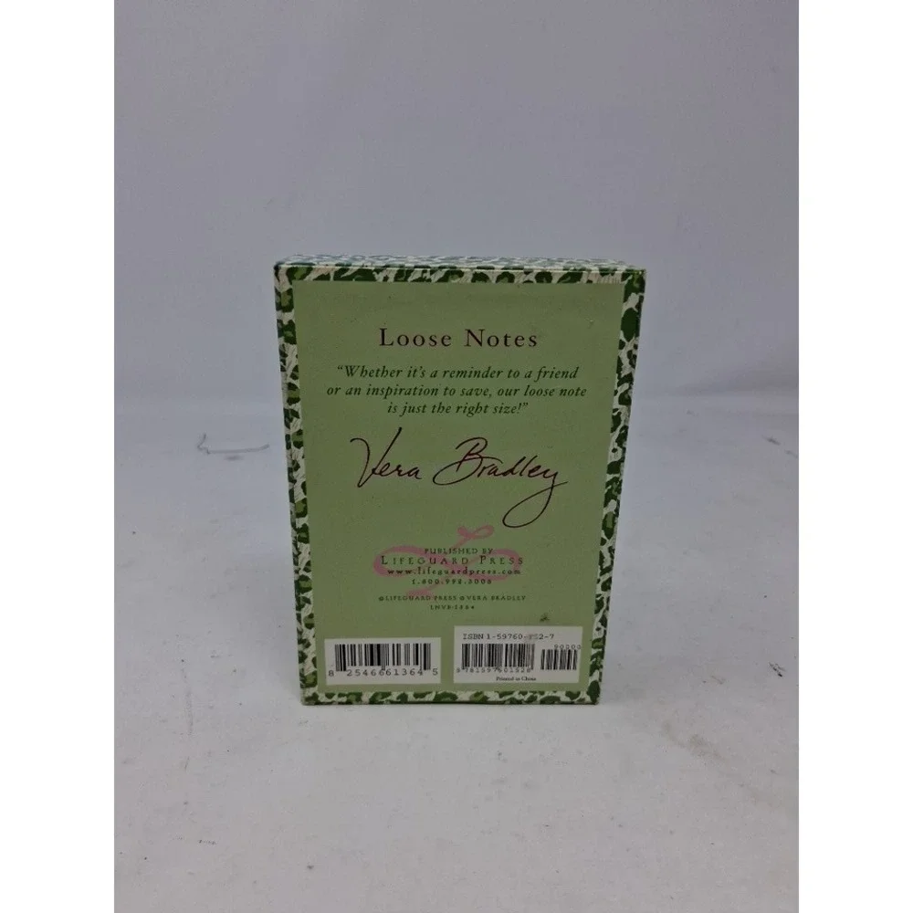 Vera Bradley Loose Notes Stationery Set Green Leopard Pink Floral LNVB-1364 NEW